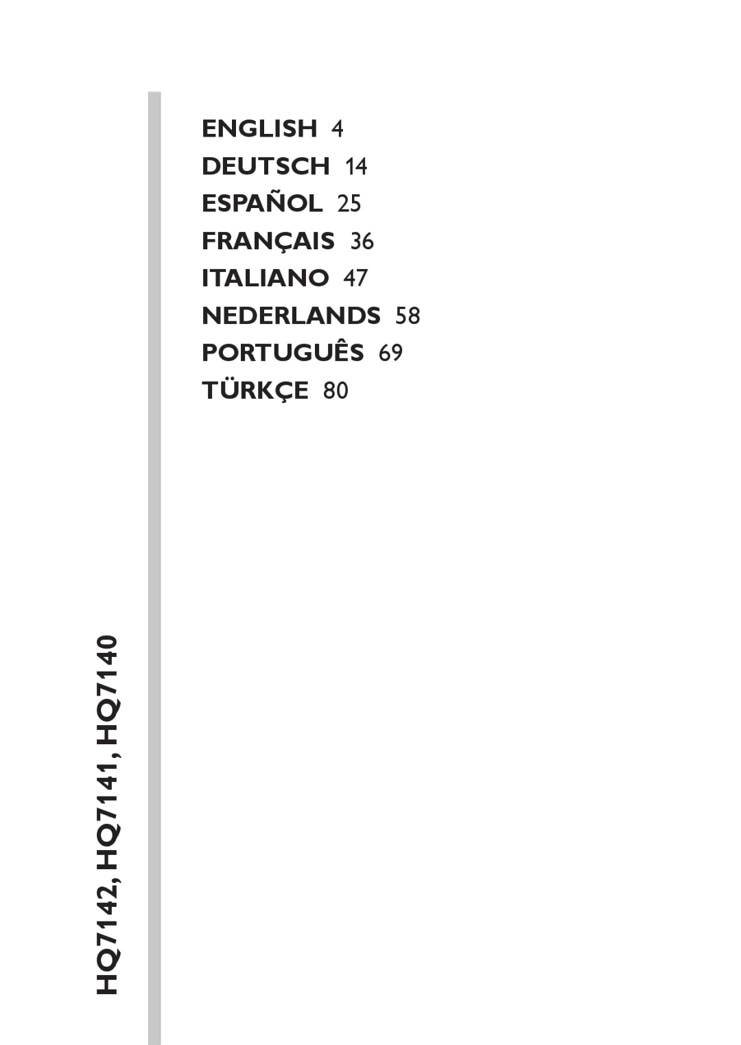 Philips manual HQ7142, HQ7141, HQ7140 