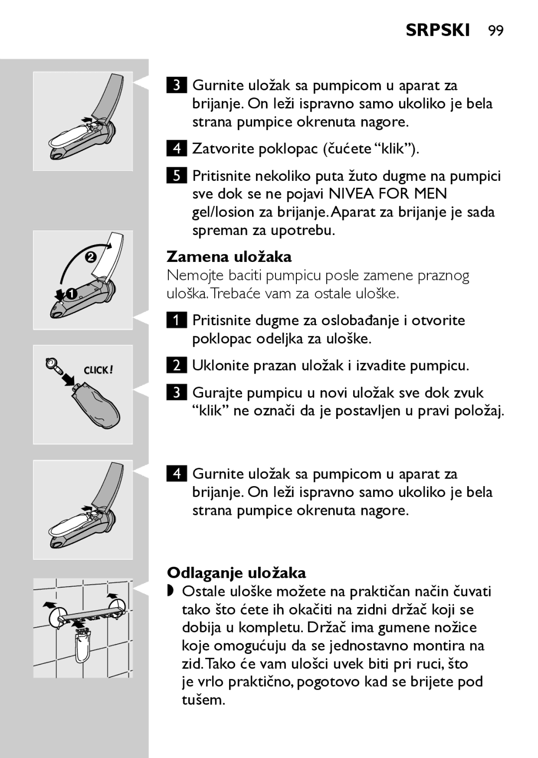 Philips HQ7740 manual Zamena uložaka, Odlaganje uložaka 