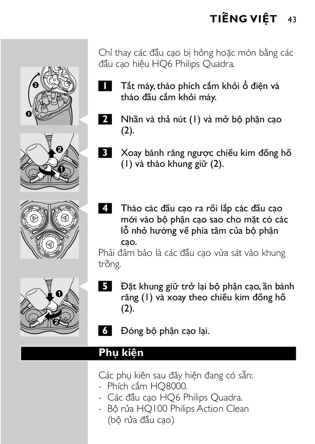 Philips HQ7815 manual Ph∂ kiõn 