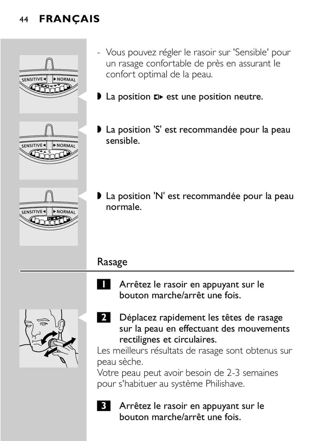 Philips HQ8894 manual Rasage 