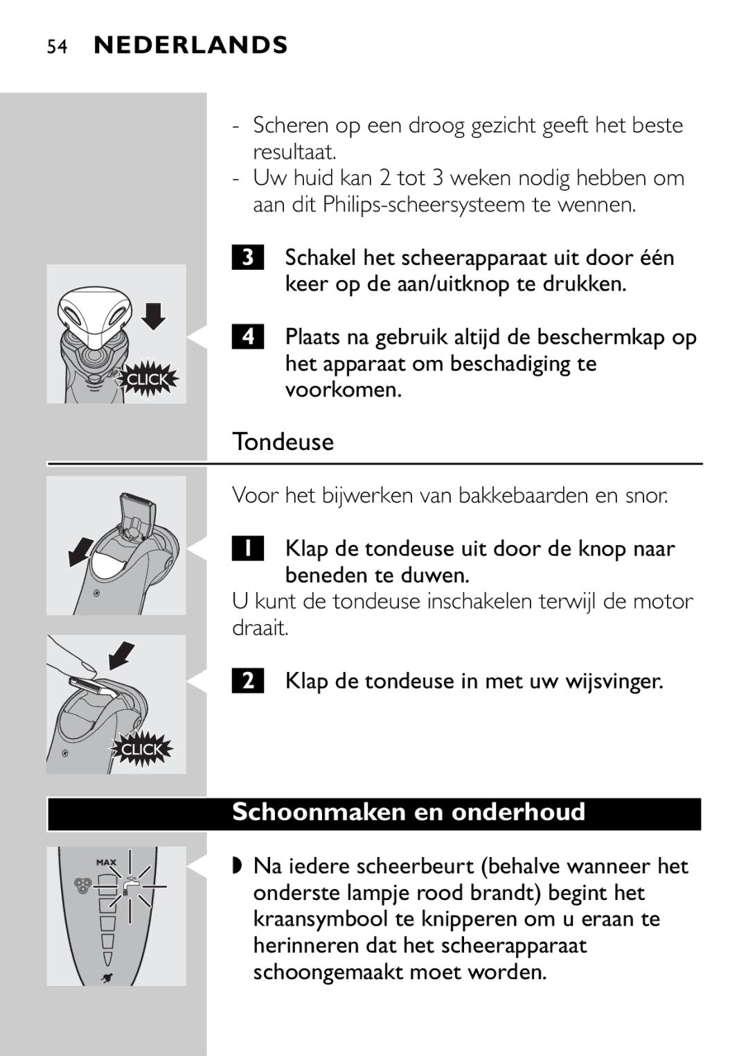 Philips HQ9160, HQ9161 manual Schoonmaken en onderhoud 