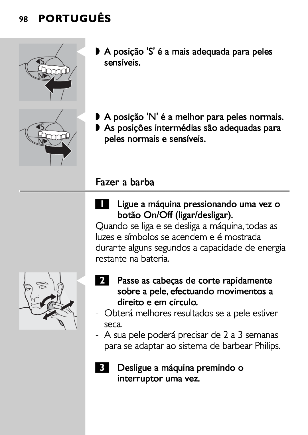 Philips HQ9160, HQ9161 manual Fazer a barba, Português 