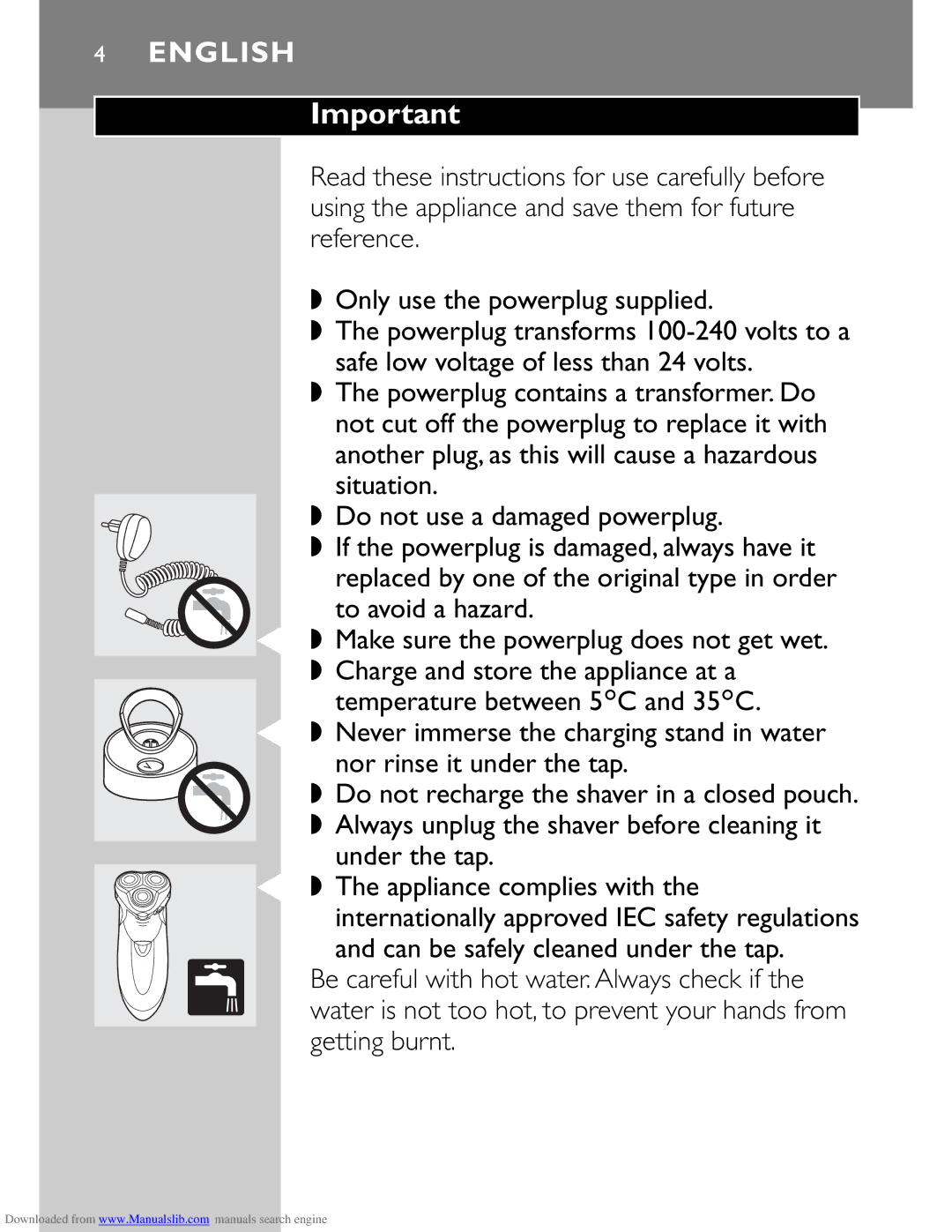 Philips HQ9160 manual English 