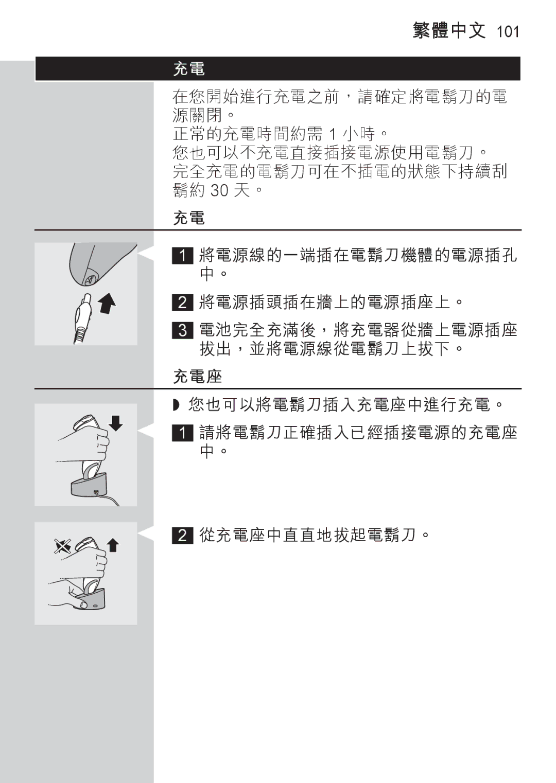 Philips HQ9190, HQ9170, HQ9171 manual 充電座 