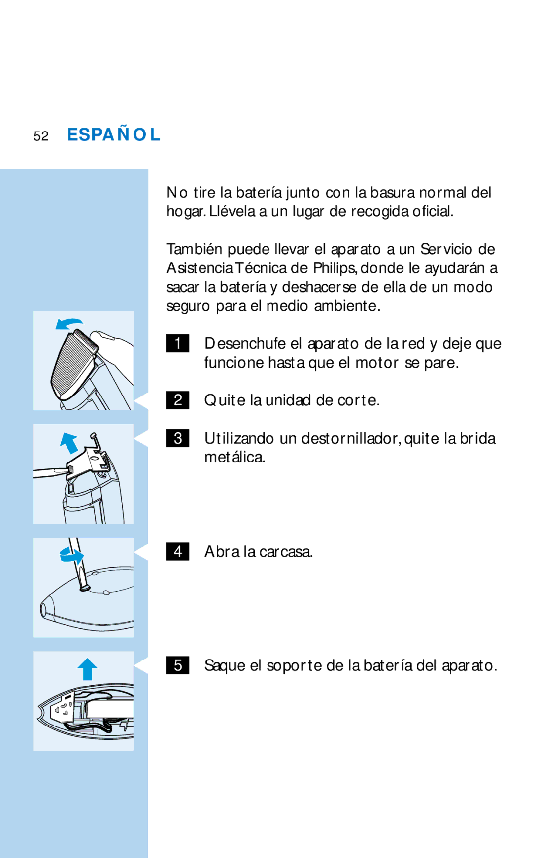 Philips HQC281 manual Español 