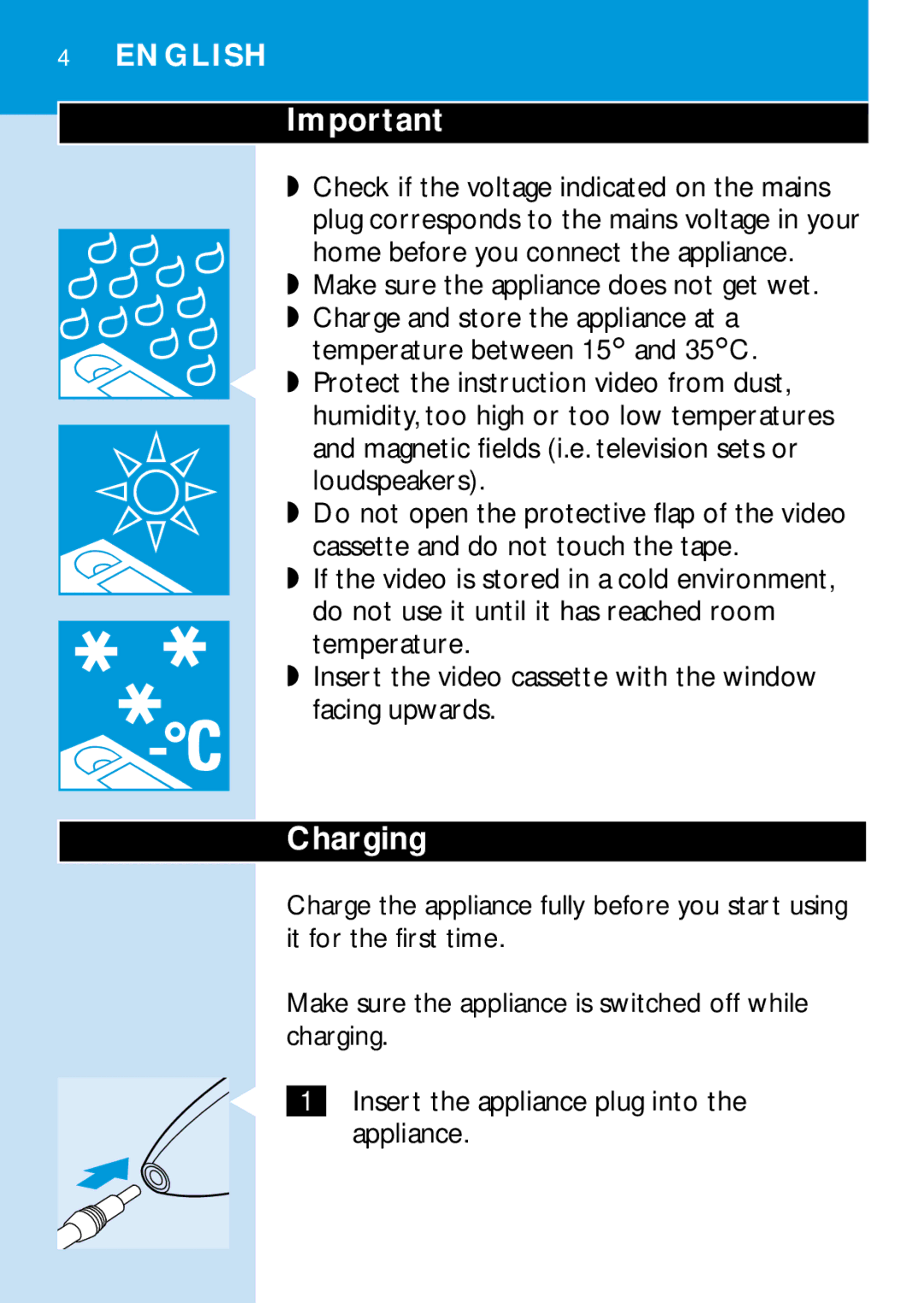 Philips HQC688 manual Charging, English 