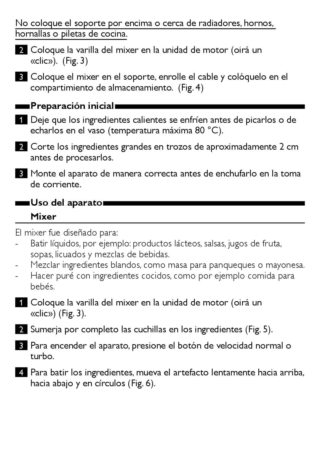 Philips HR1364, HR1362, HR1363, HR1366 user manual Preparación inicial, Uso del aparato Mixer 