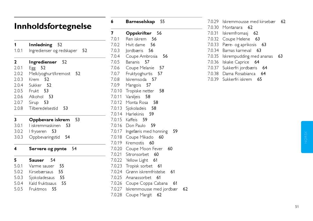 Philips HR2305 manual Innholdsfortegnelse 