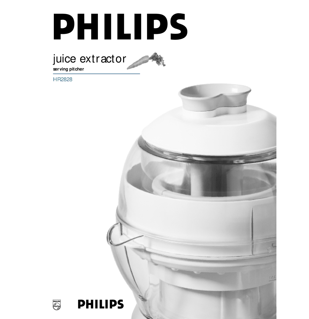 Philips HR2828 manual Juice extractor 