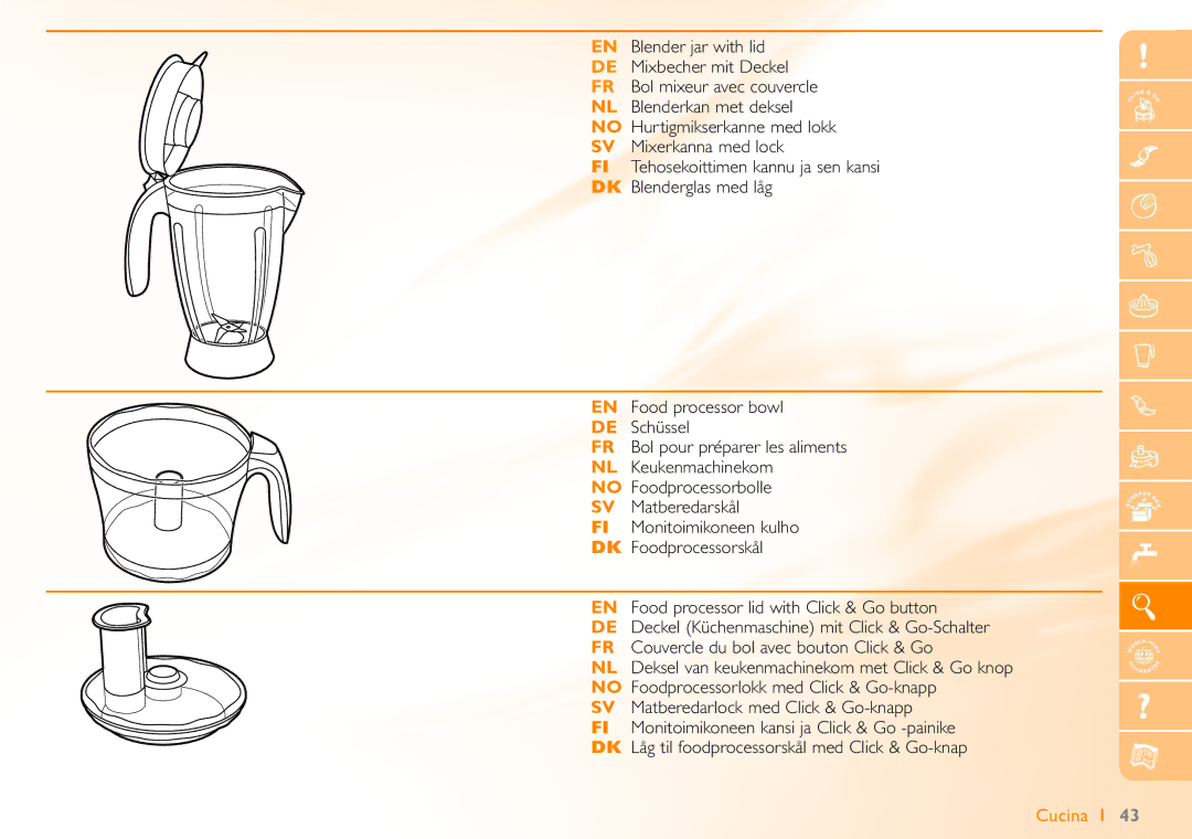 Philips HR7740 manual Cucina 