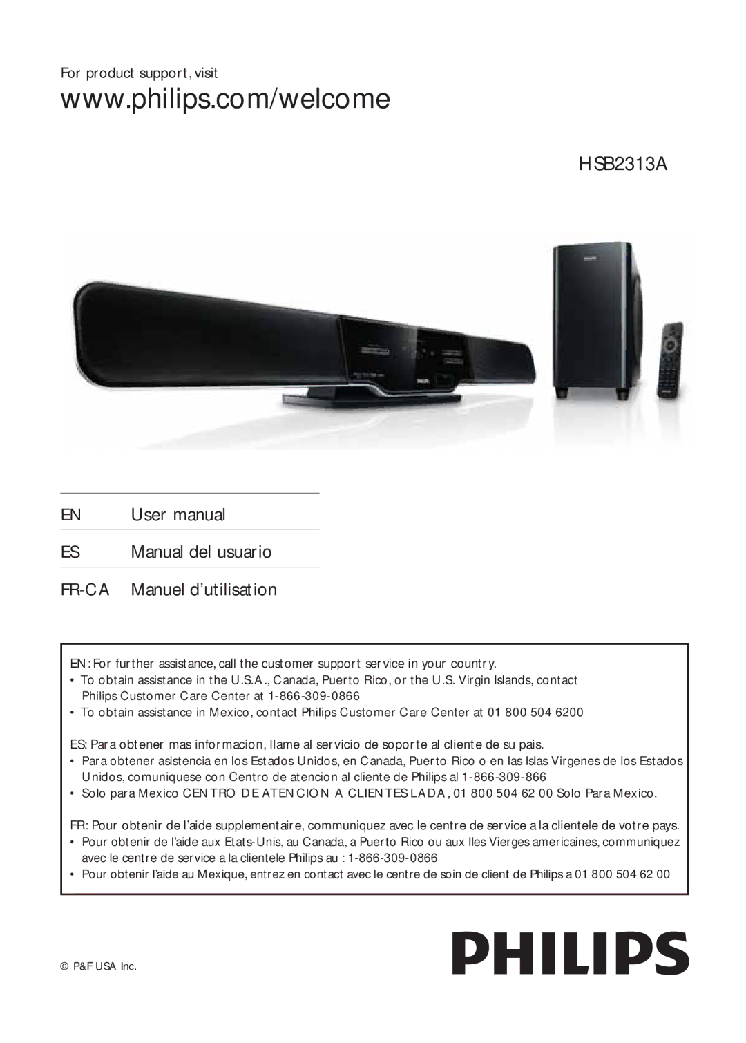 Philips HSB2313A/F7 user manual 