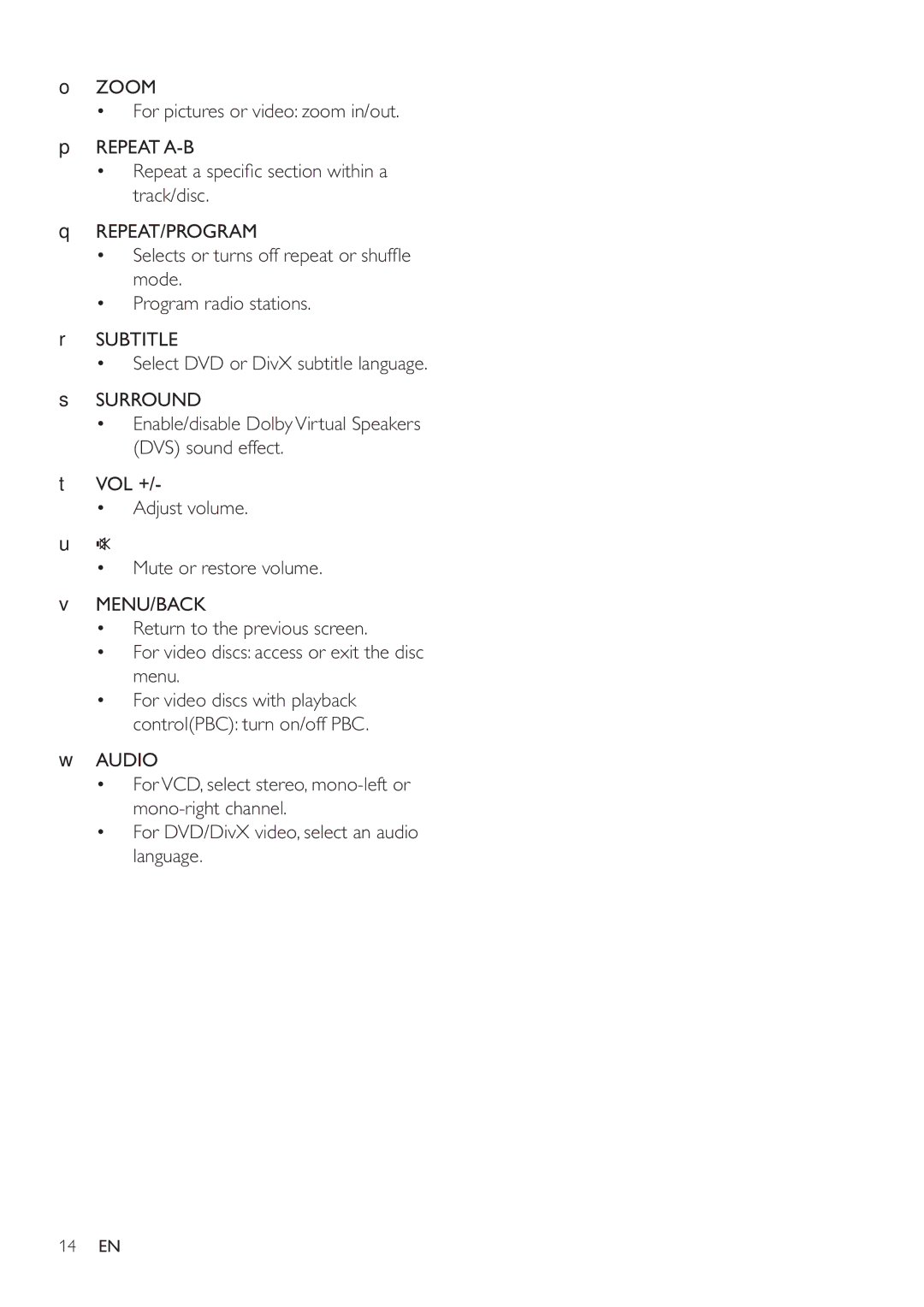 Philips HSB2351/55 user manual For video discs with playback controlPBC turn on/off PBC 