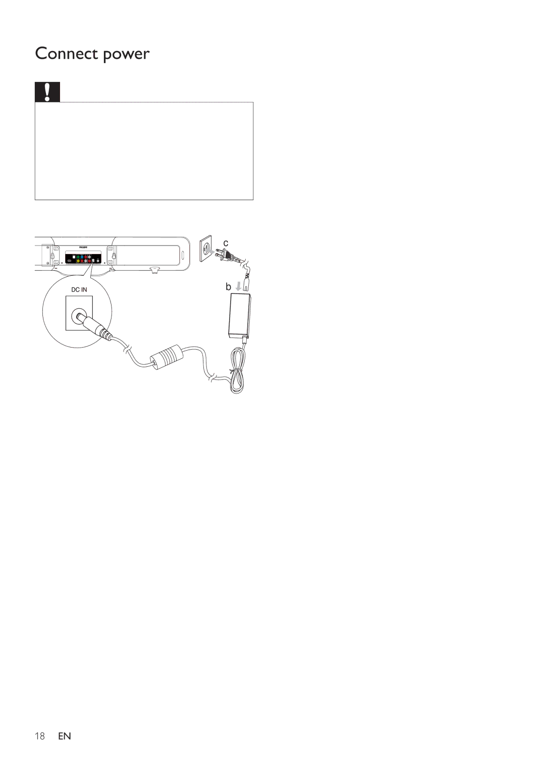 Philips HSB2351/55 user manual Connect power 