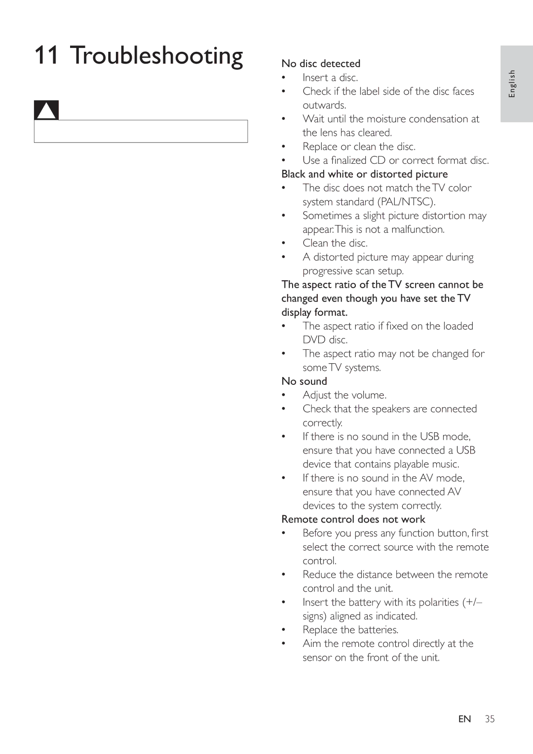 Philips HSB2351/55 user manual Troubleshooting 