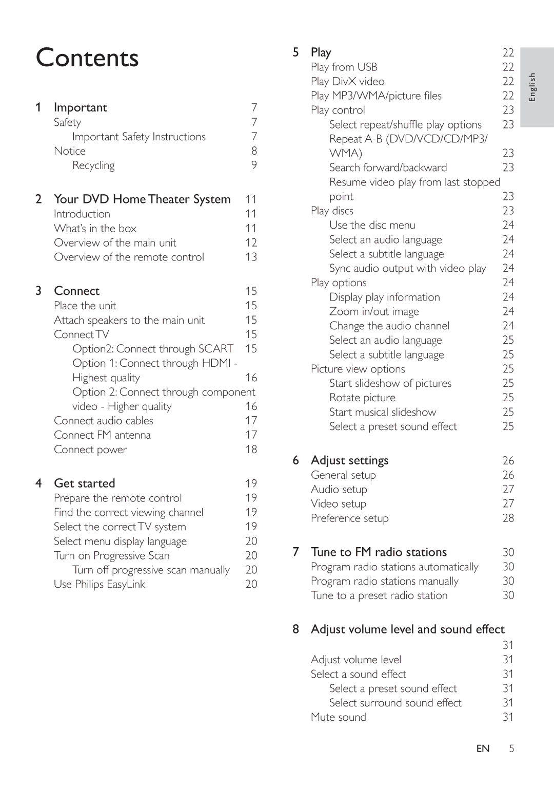 Philips HSB2351/55 user manual Contents 