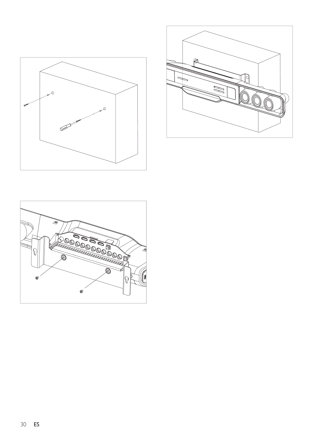 Philips HSB3280/F7 user manual Hook the main unit and speakers in place, 30 ES 