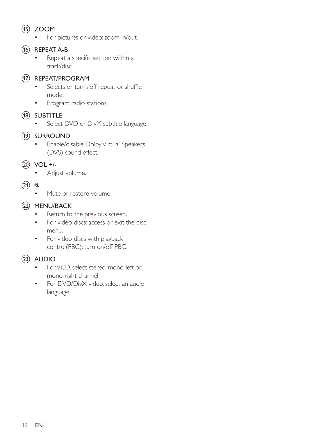 Philips HSB4352/12 user manual For video discs with playback controlPBC turn on/off PBC 