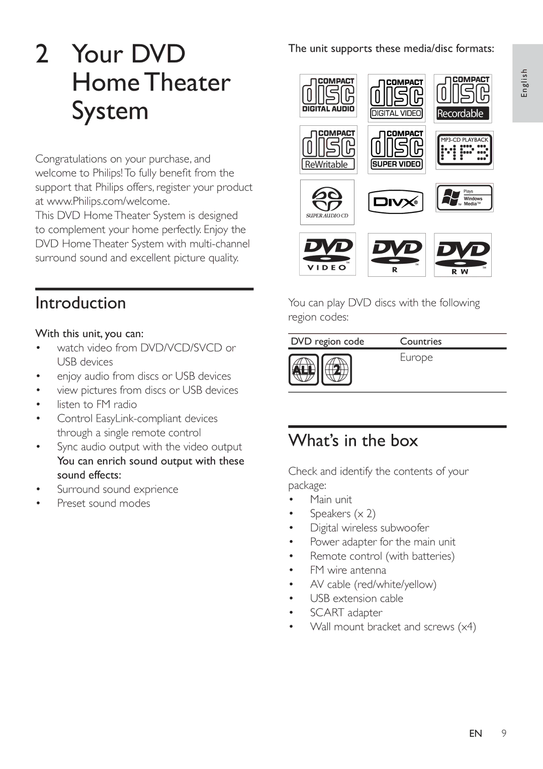 Philips HSB4383/12 user manual Introduction, What’s in the box 