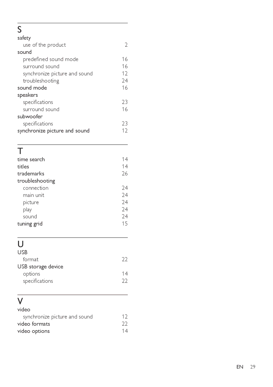 Philips HTD3540, HTD3570, HTD3510 user manual Usb 