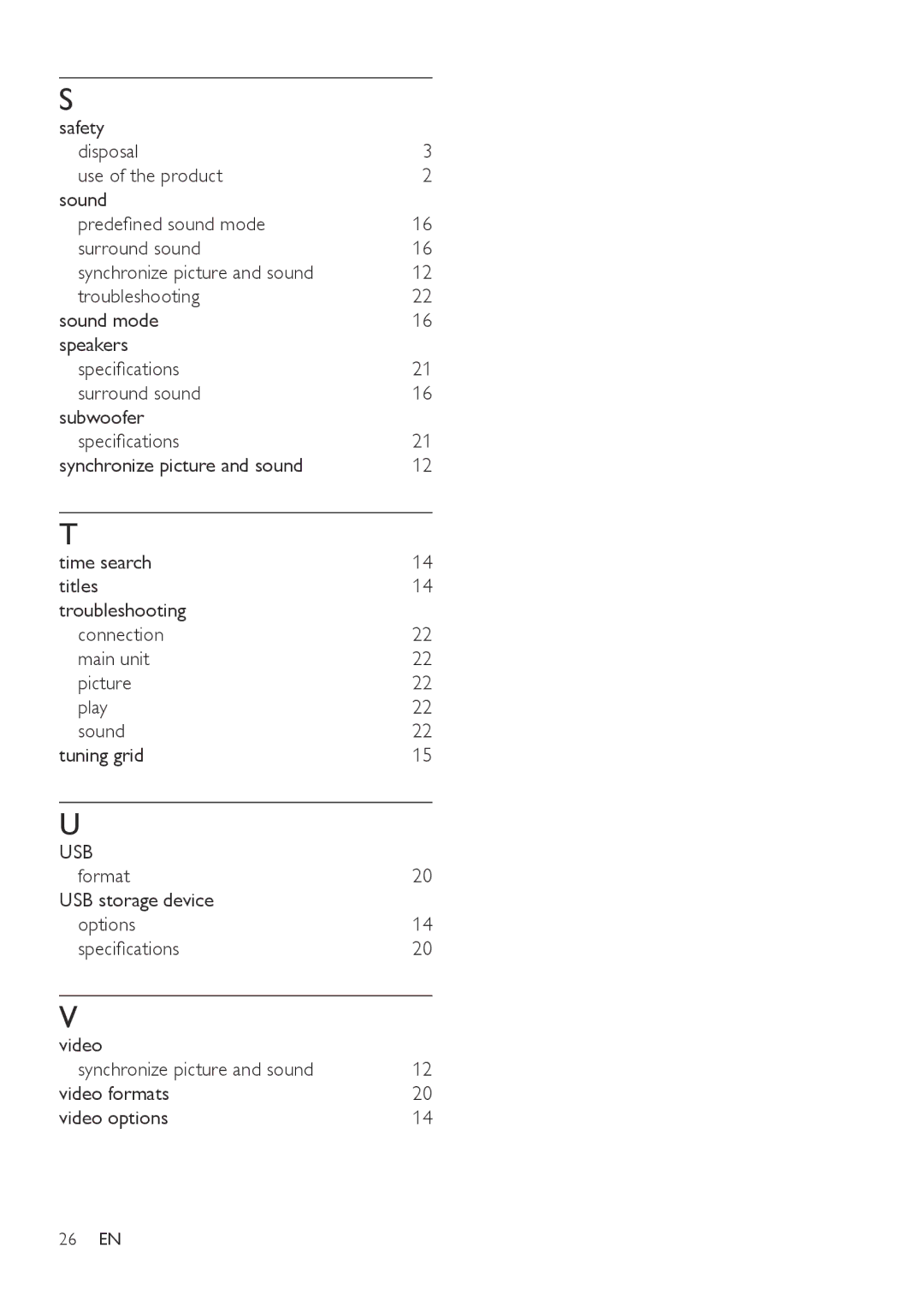 Philips HTD3540, HTD3570, HTD3510 user manual Usb 