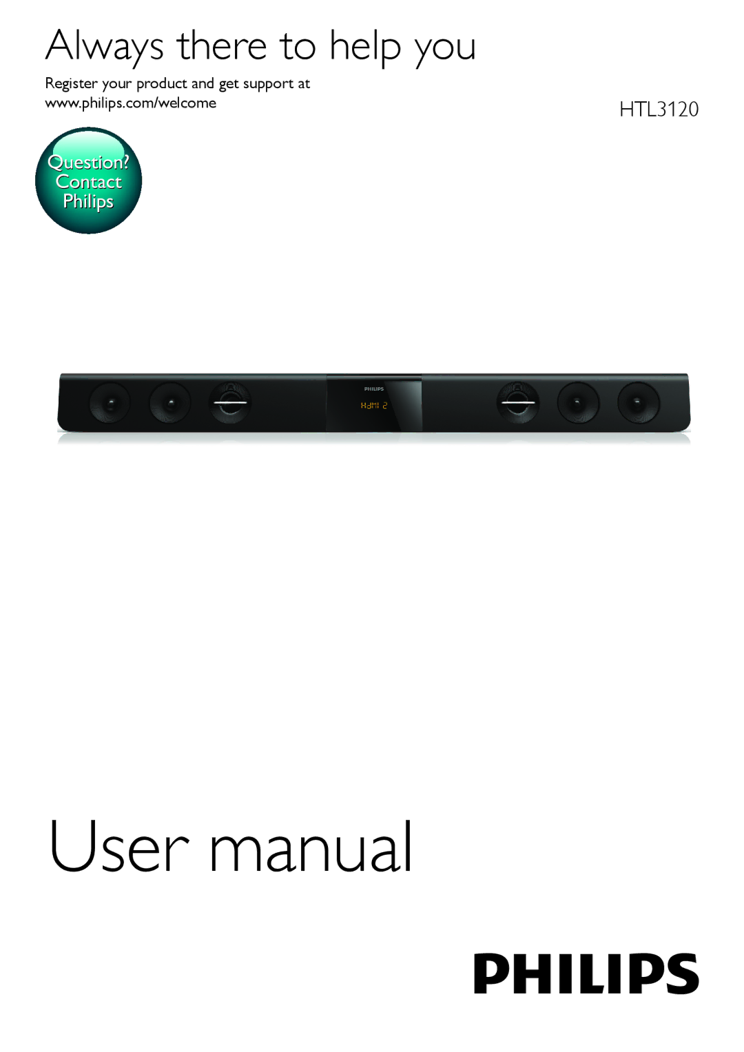 Philips HTL3120 user manual Register your product and get support at 