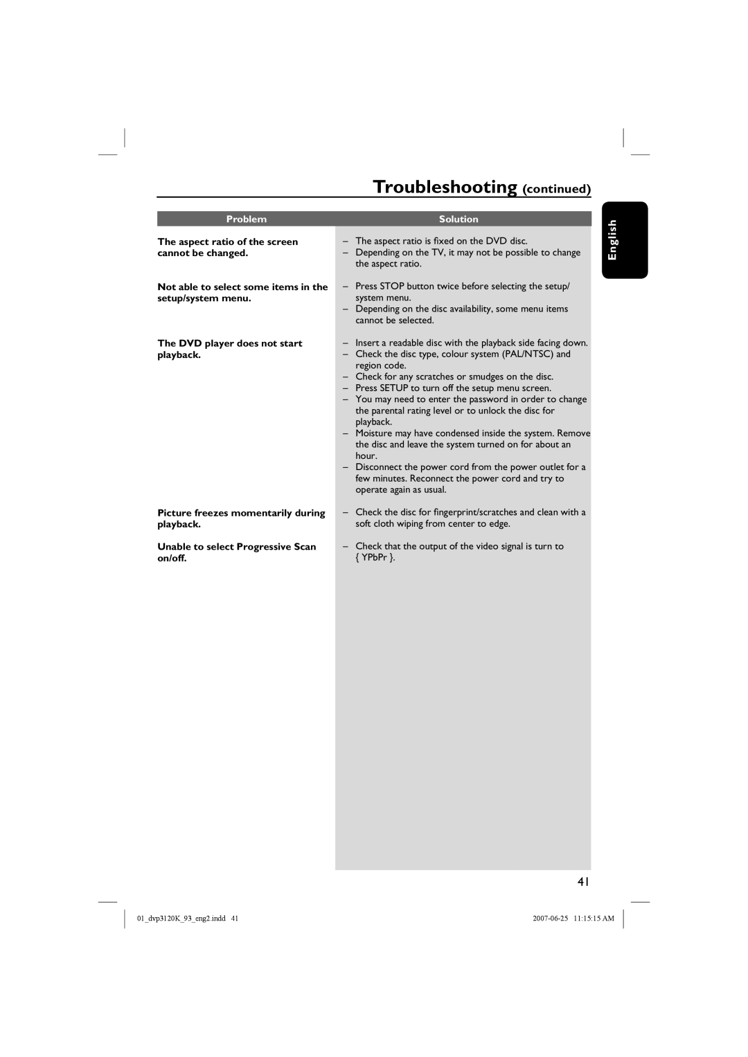 Philips HTP3120K/93 quick start Picture freezes momentarily during 