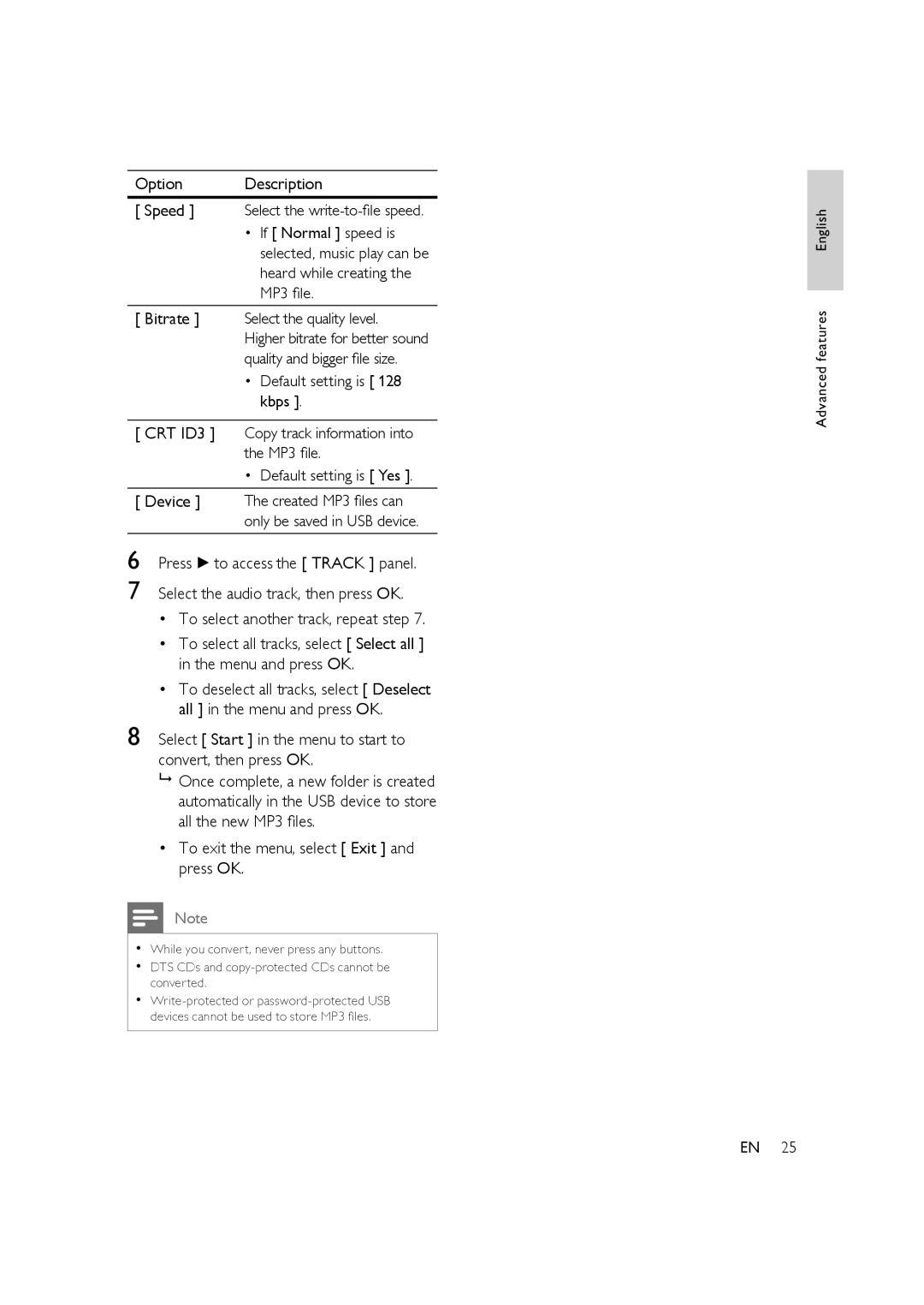 Philips HTP3350K/55 user manual Advanced features English 