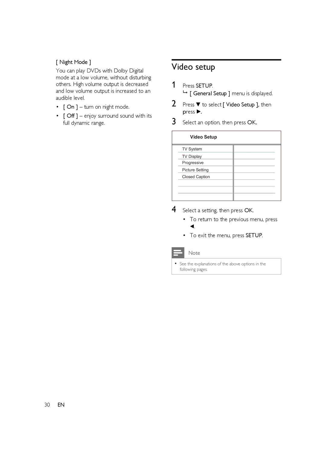 Philips HTP3350K/55 user manual Video setup 