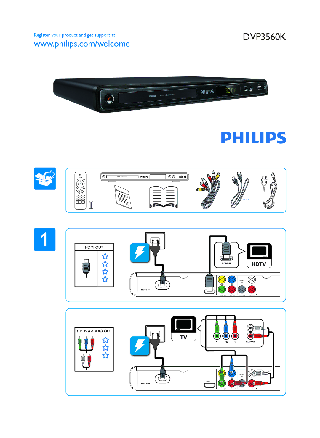 Philips HTP3560K/98 manual DVP3560K, Pb Pr & Audio OUT 