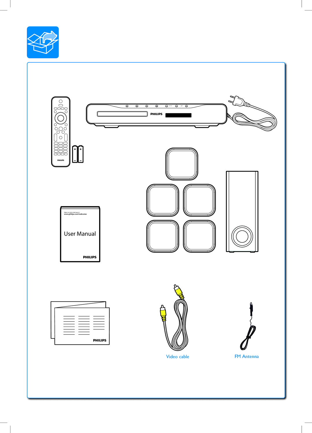 Philips HTS2500/12 quick start Video cable 