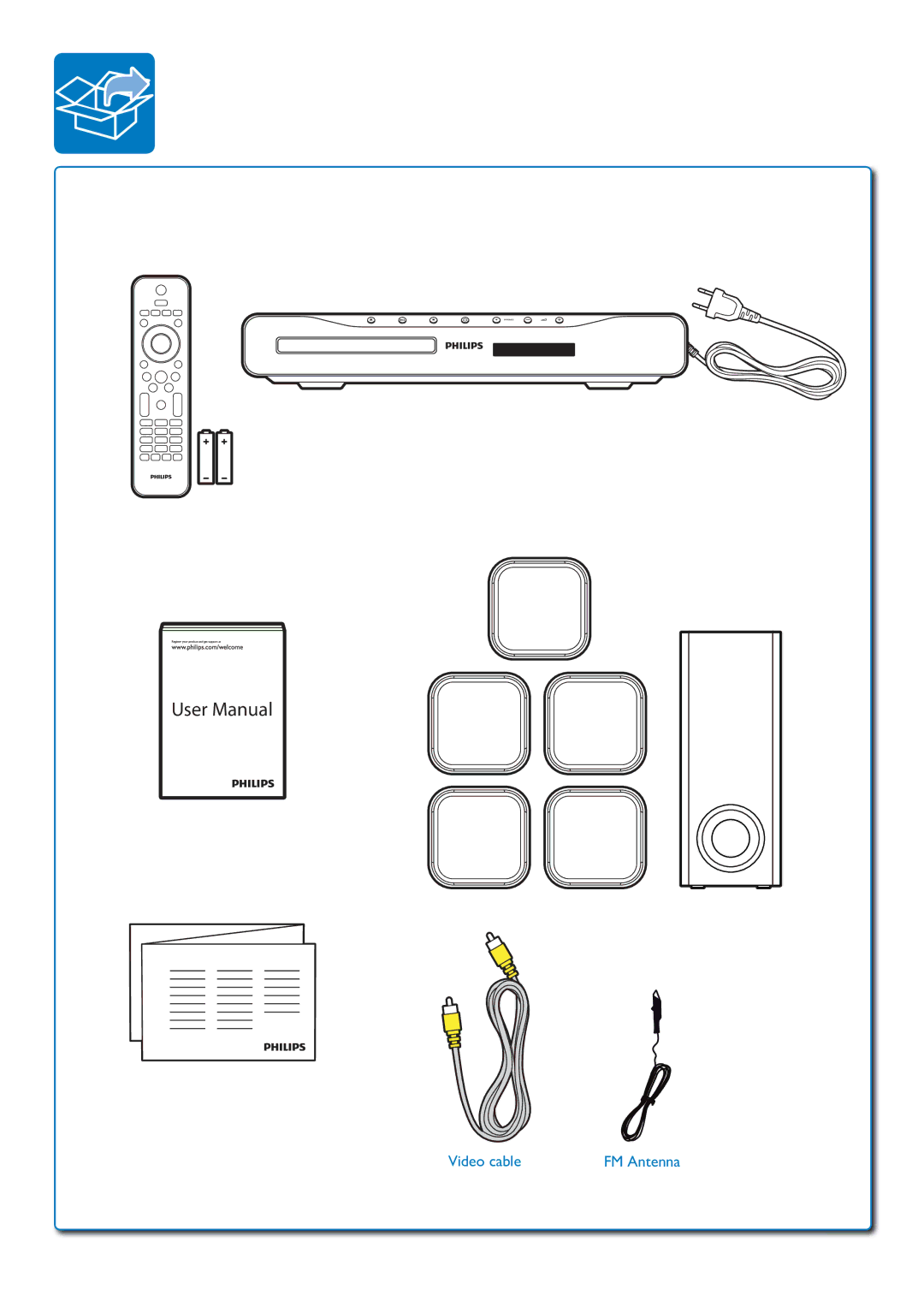 Philips HTS2500/94 quick start Video cable 