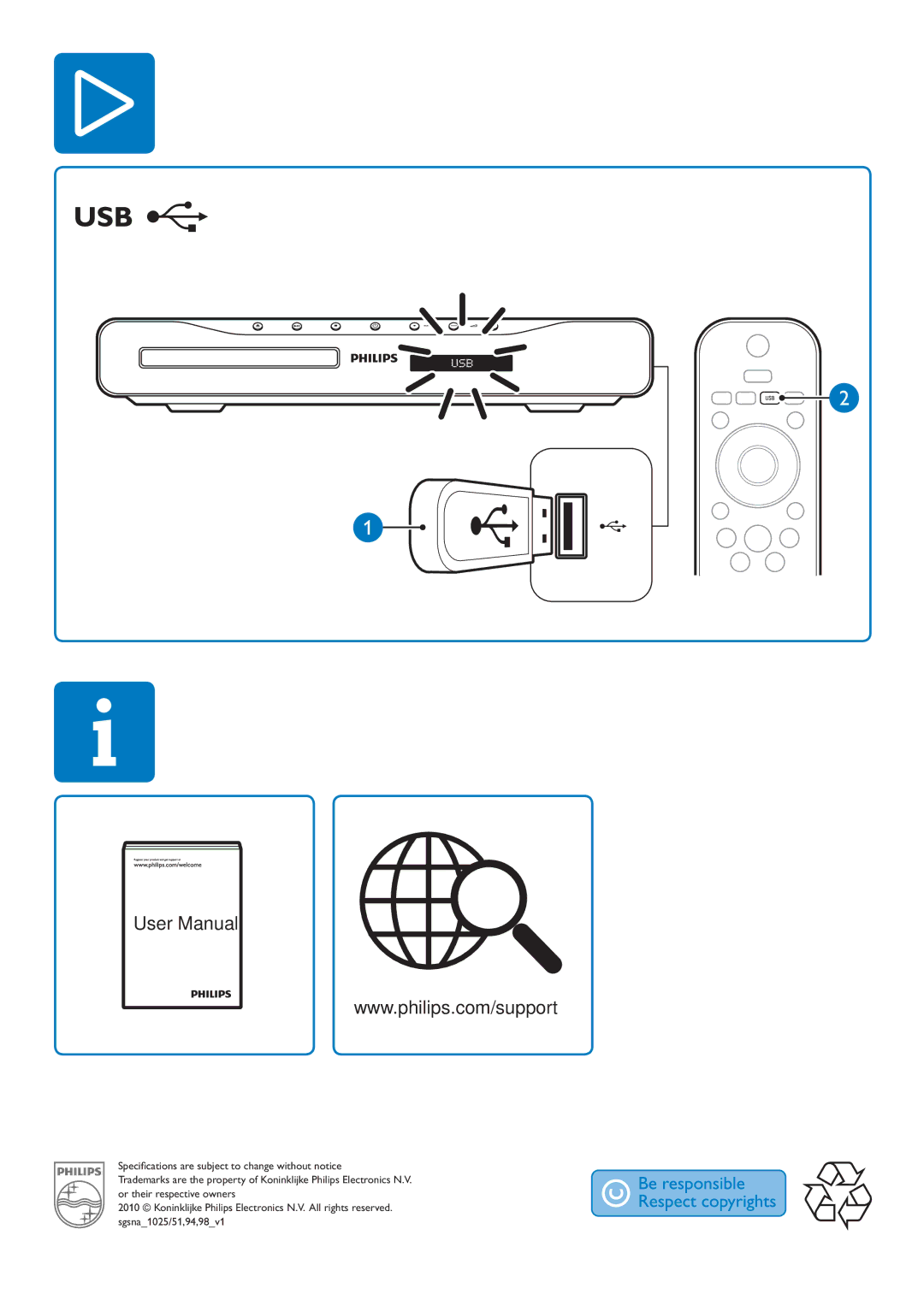 Philips HTS2500/94 quick start 