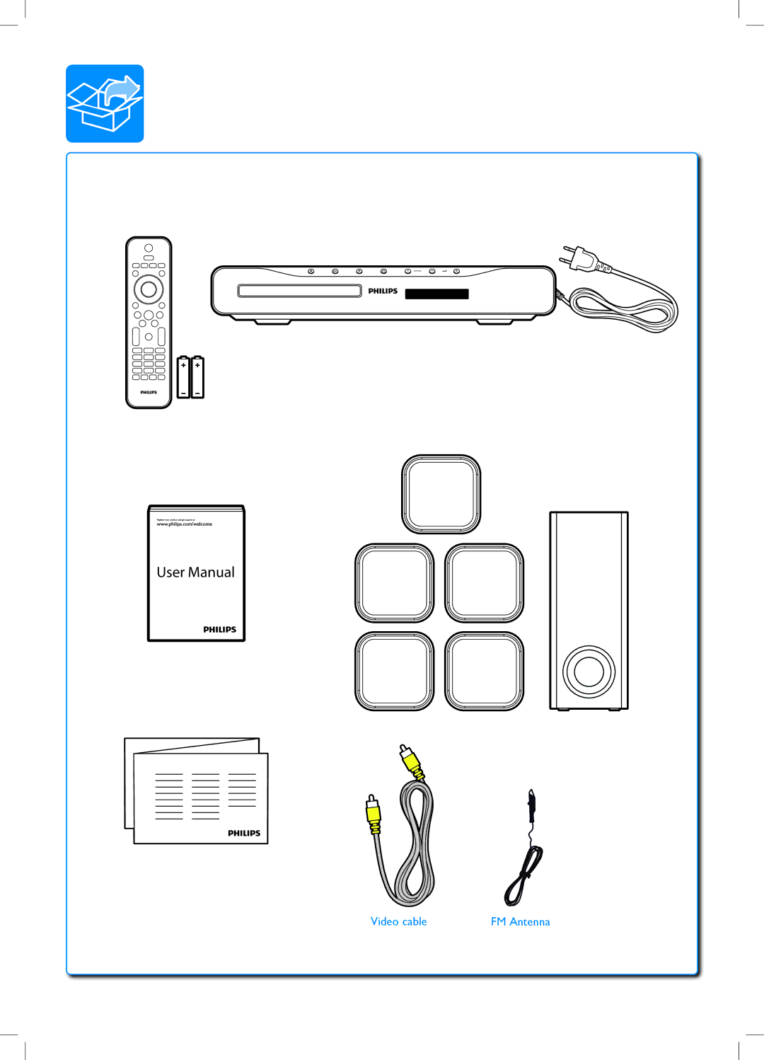 Philips HTS2500/98 quick start Video cable 