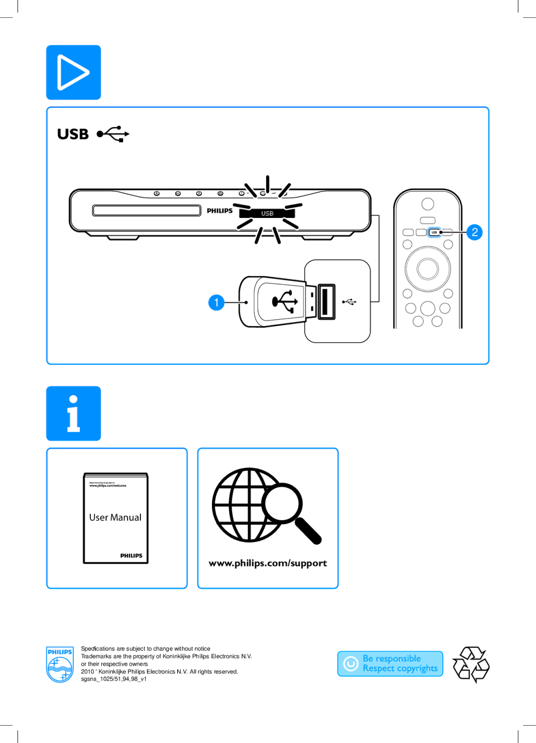 Philips HTS2500/98 quick start 