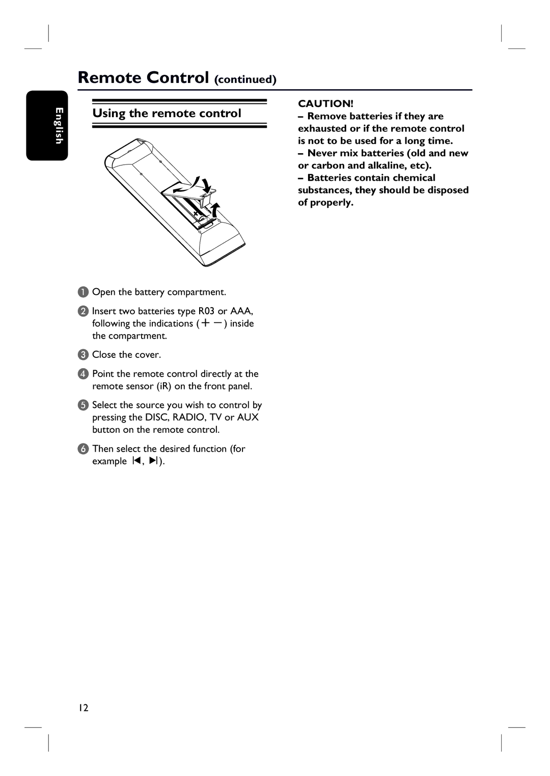 Philips HTS3000/12 user manual Using the remote control 