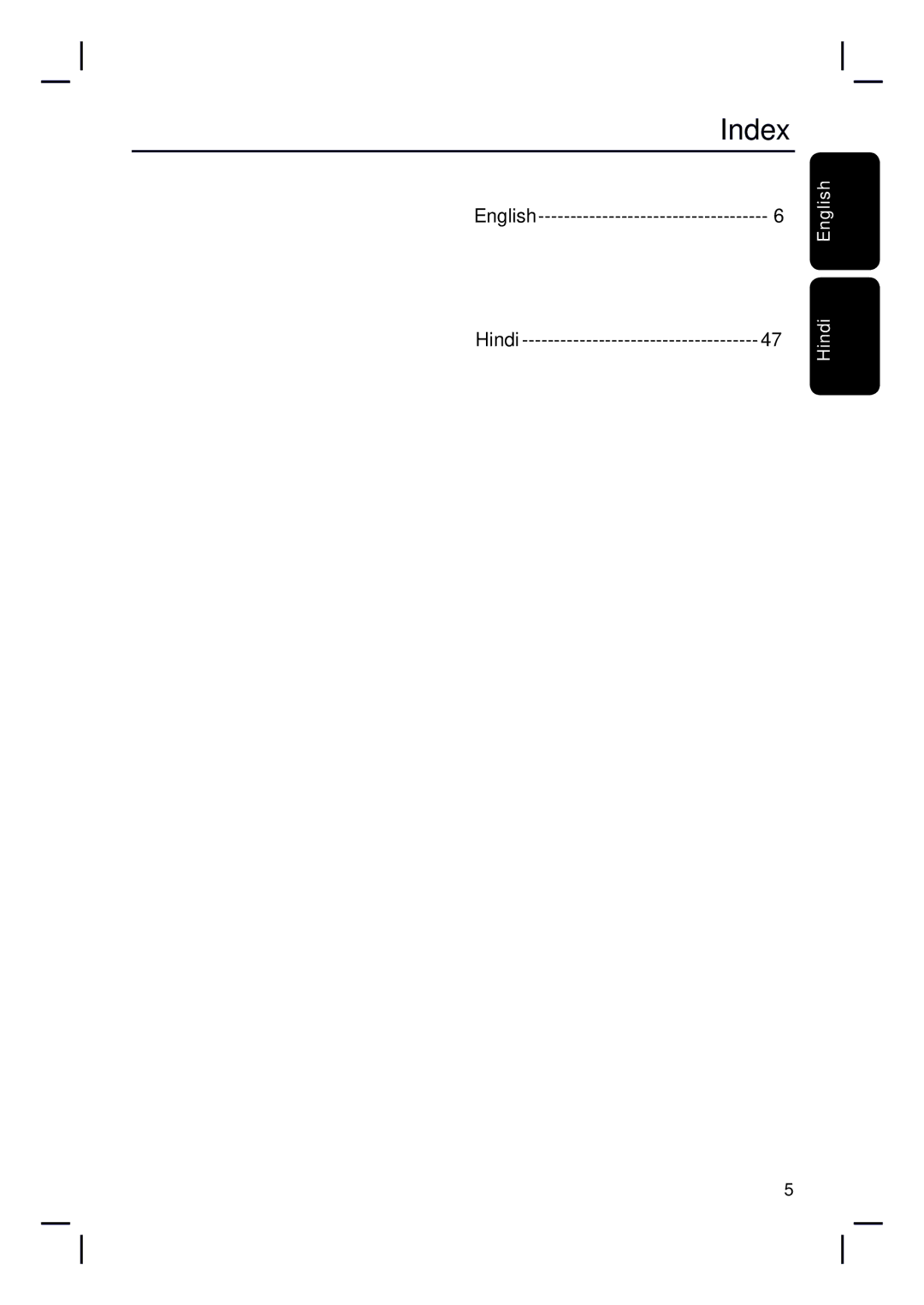 Philips HTS3010 quick start Index, HindiEnglish 