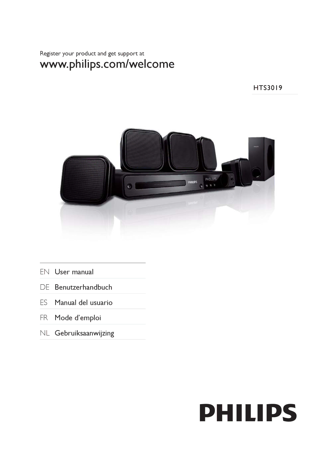 Philips HTS3019/12 user manual Register your product and get support at 