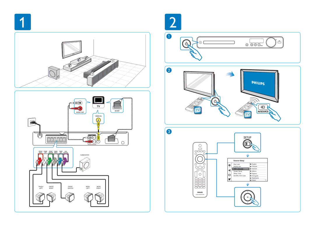 Philips HTS3020 manual General Setup 