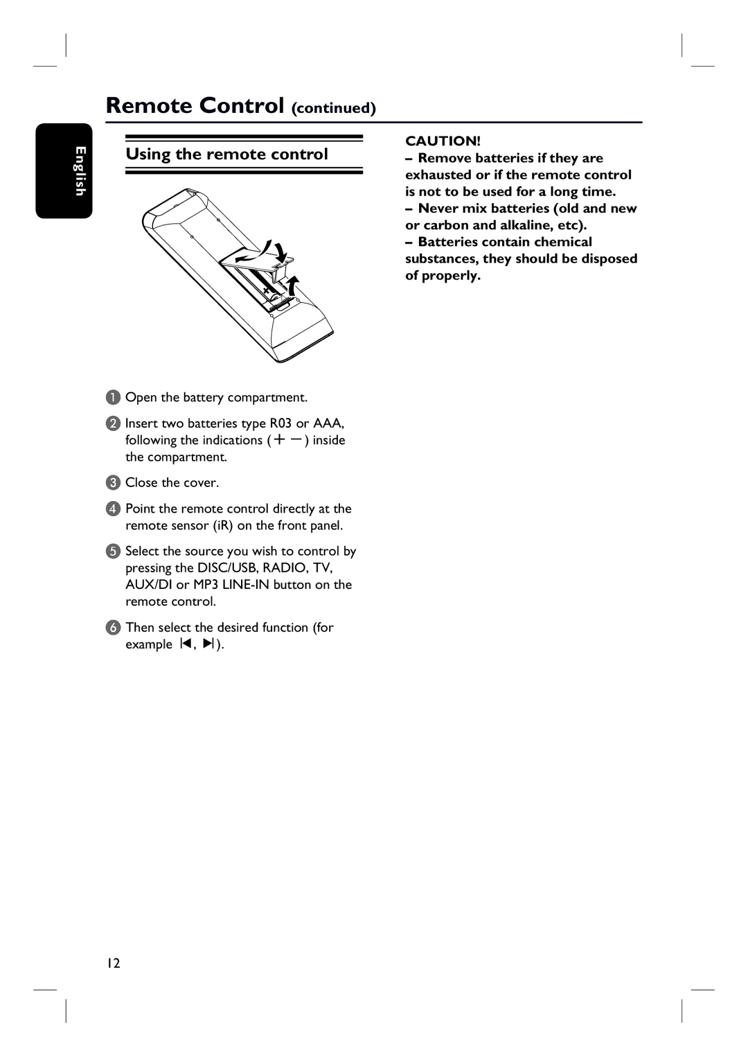 Philips HTS3154 user manual Using the remote control 