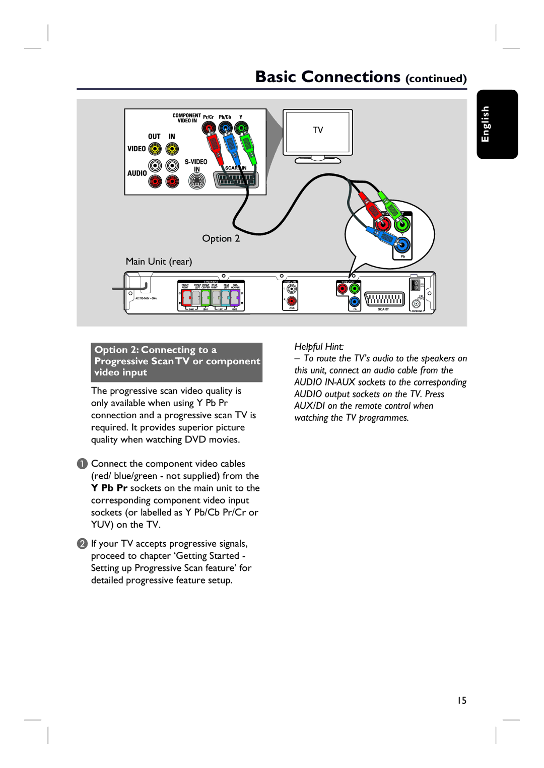 Philips HTS3154 user manual Option, Helpful Hint 