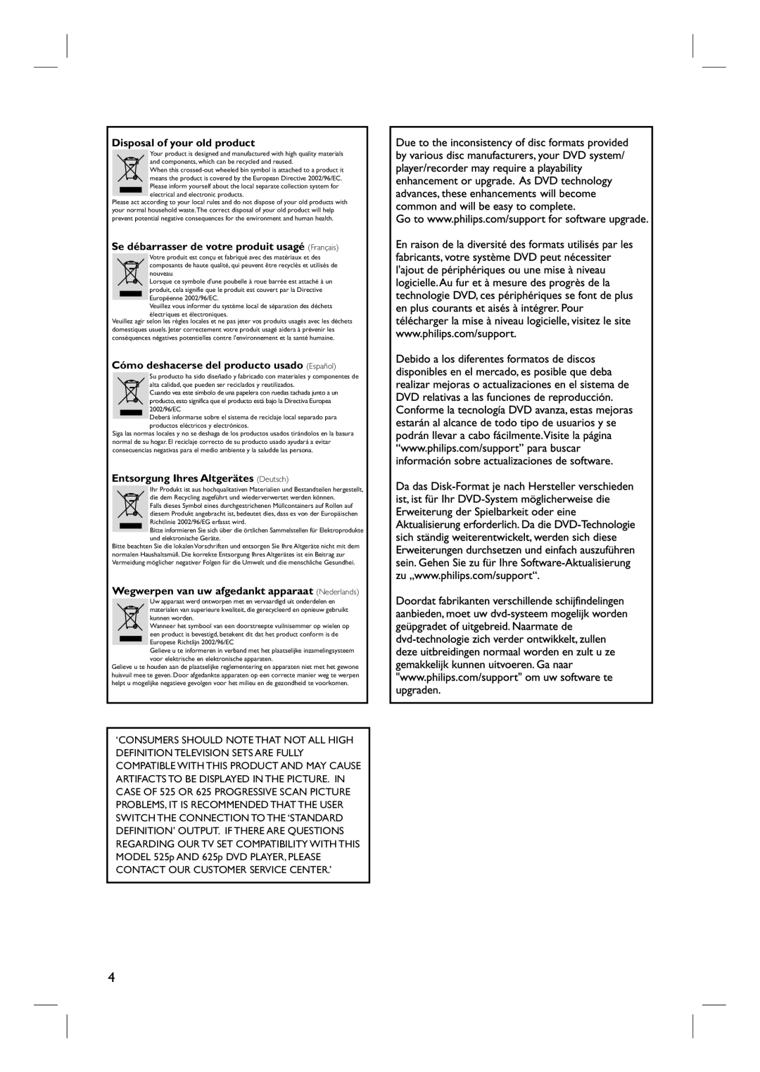 Philips HTS3154 user manual Disposal of your old product 