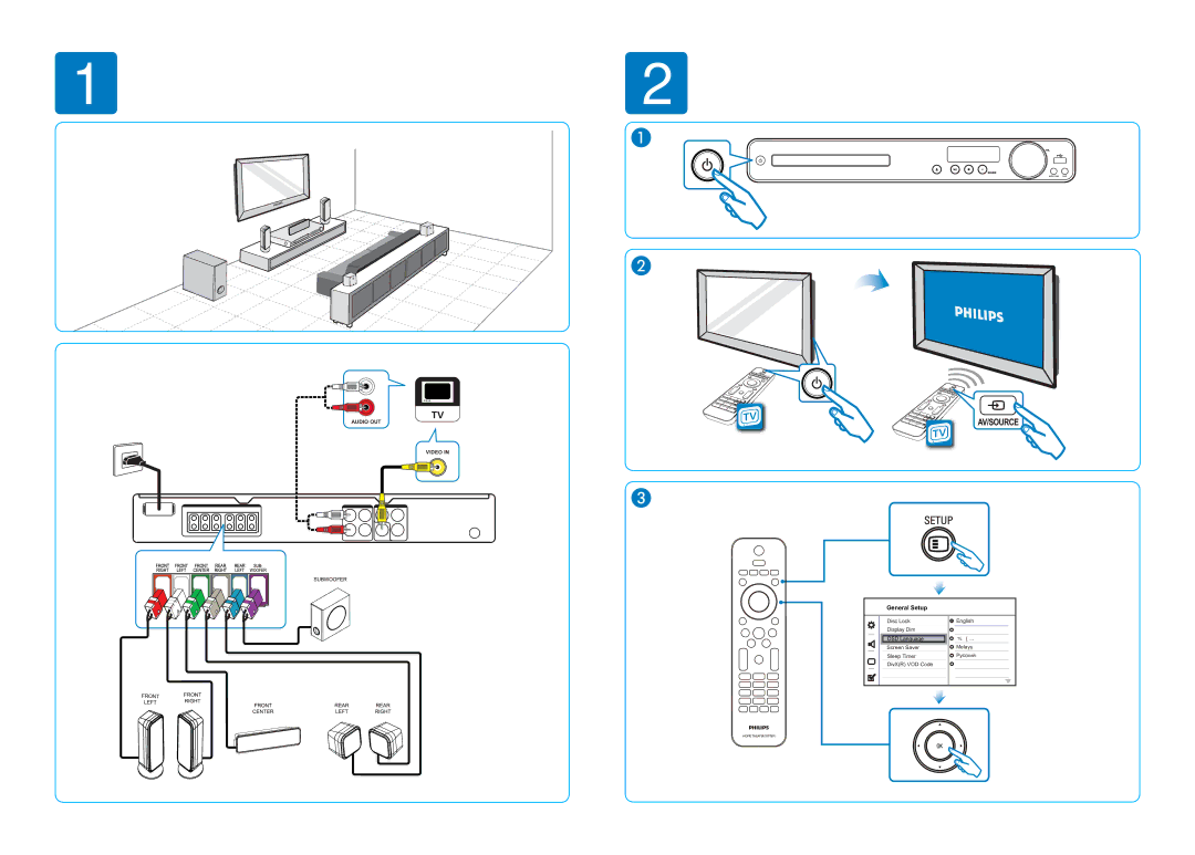 Philips HTS3172 manual General Setup 