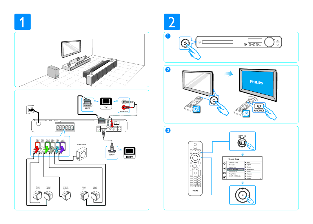 Philips HTS3269/12 manual Hdtv, General Setup 