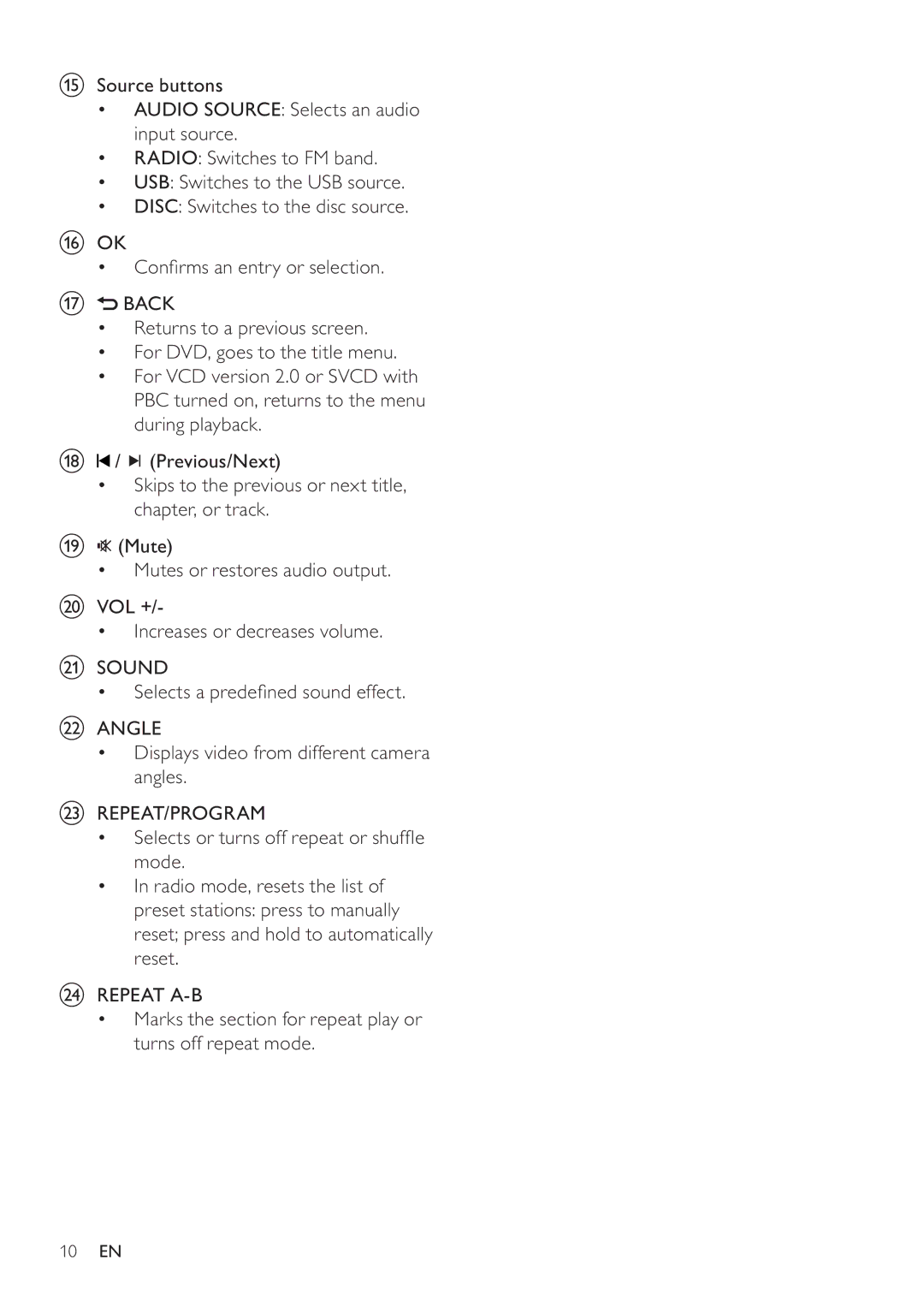 Philips HTS3377W, HTS3270 user manual 10 EN 