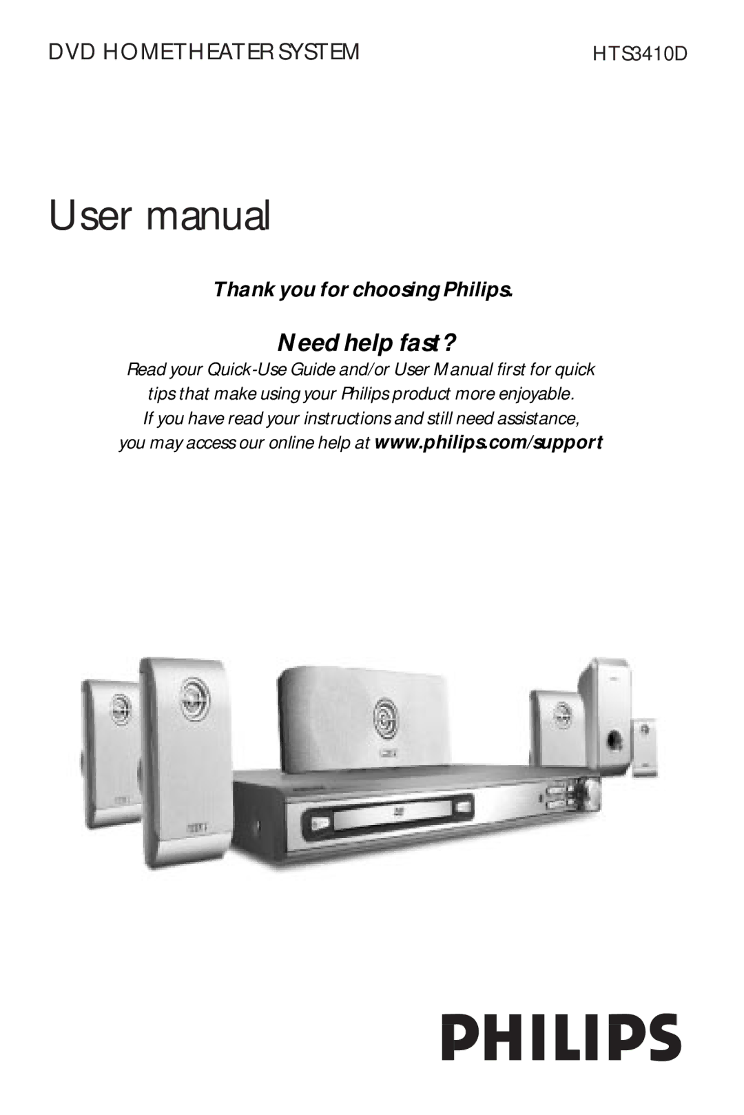 Philips HTS3410D/55 user manual Need help fast? 