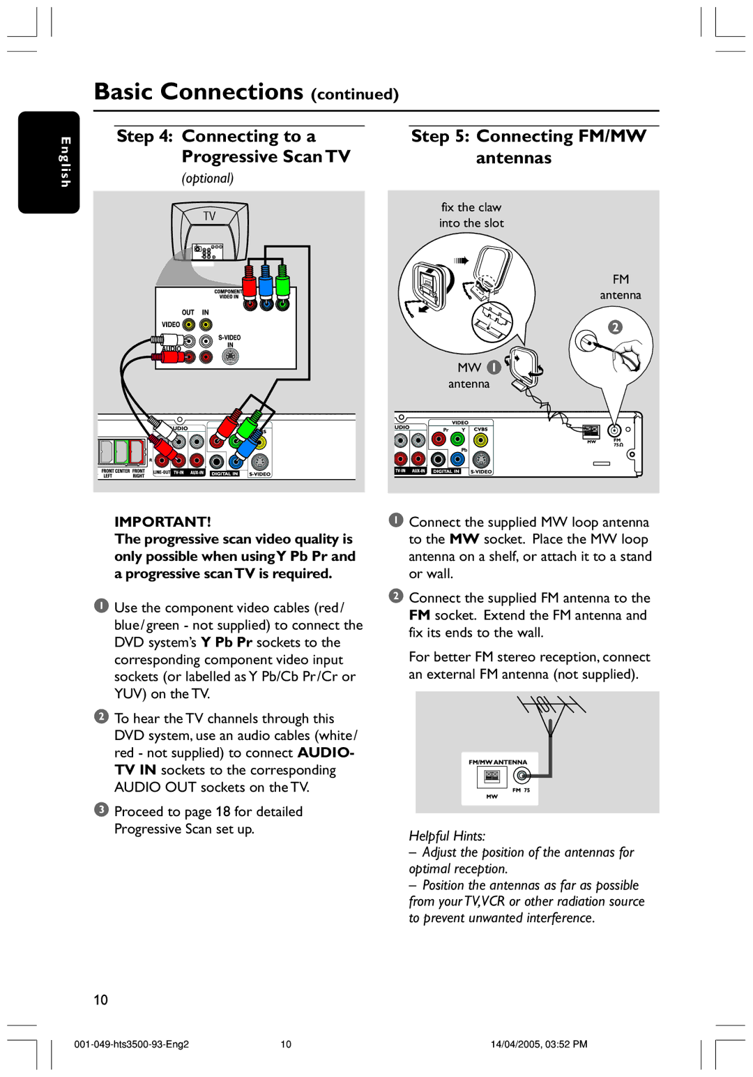 Philips HTS3500S/93 user manual Optional 