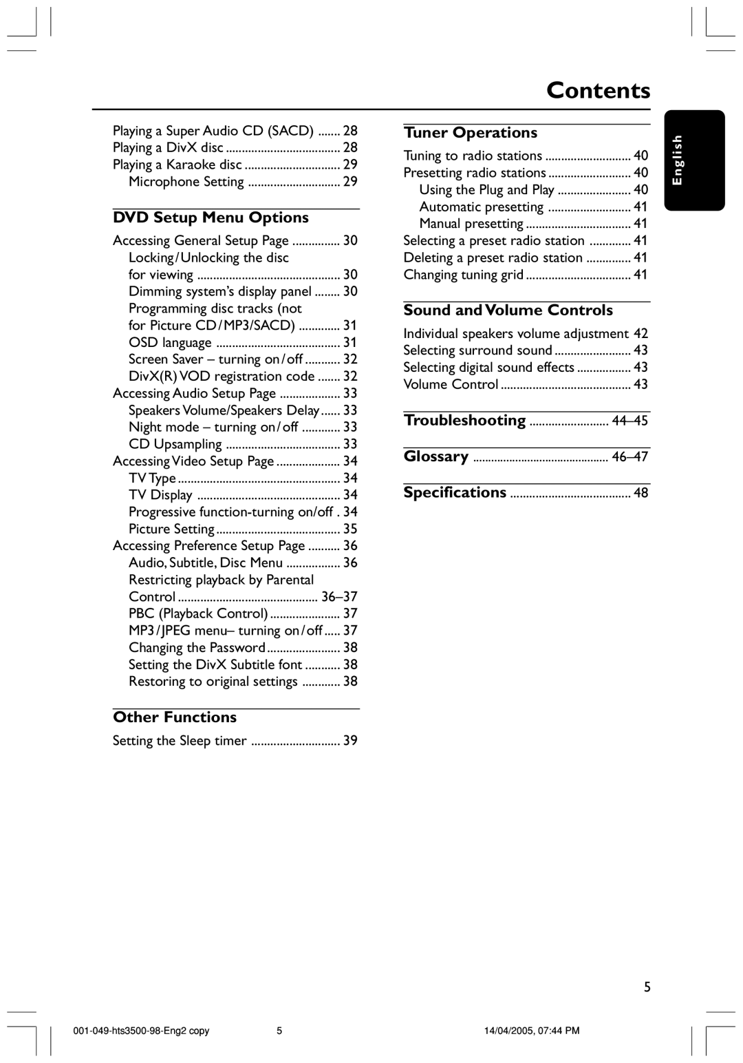 Philips HTS3500S/98 user manual Locking/Unlocking the disc, Troubleshooting 