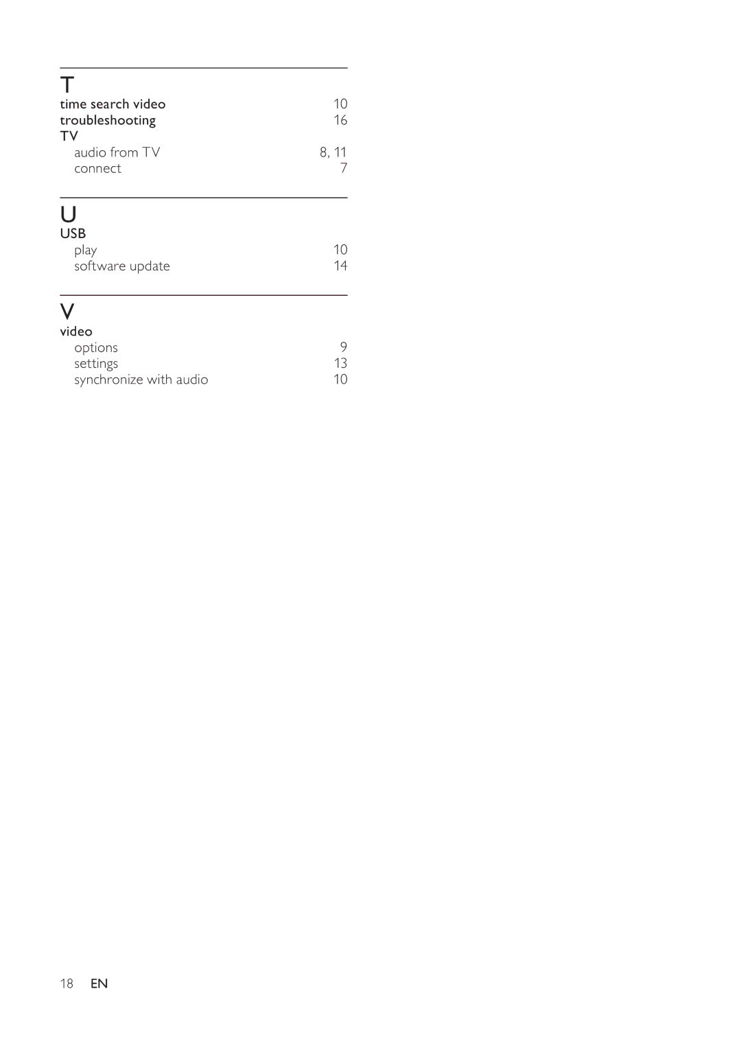 Philips HTS3510, HTS3520 manual Time search video Troubleshooting Audio from TV Connect 