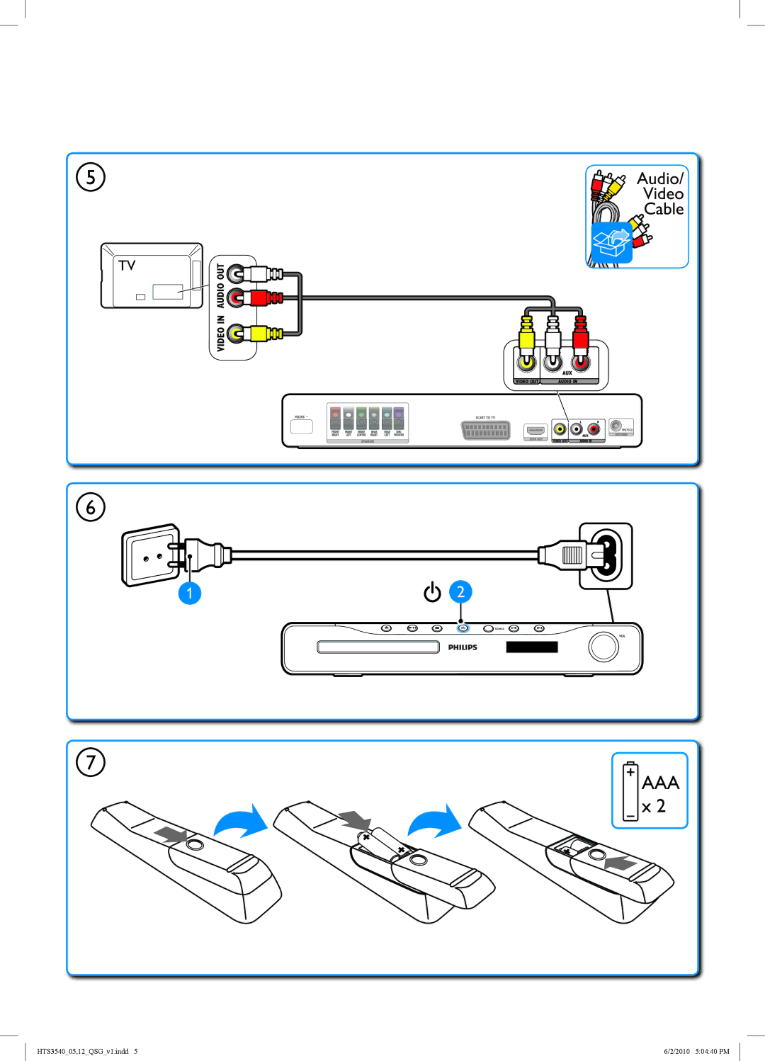 Philips HTS3540/12 quick start AAA x 