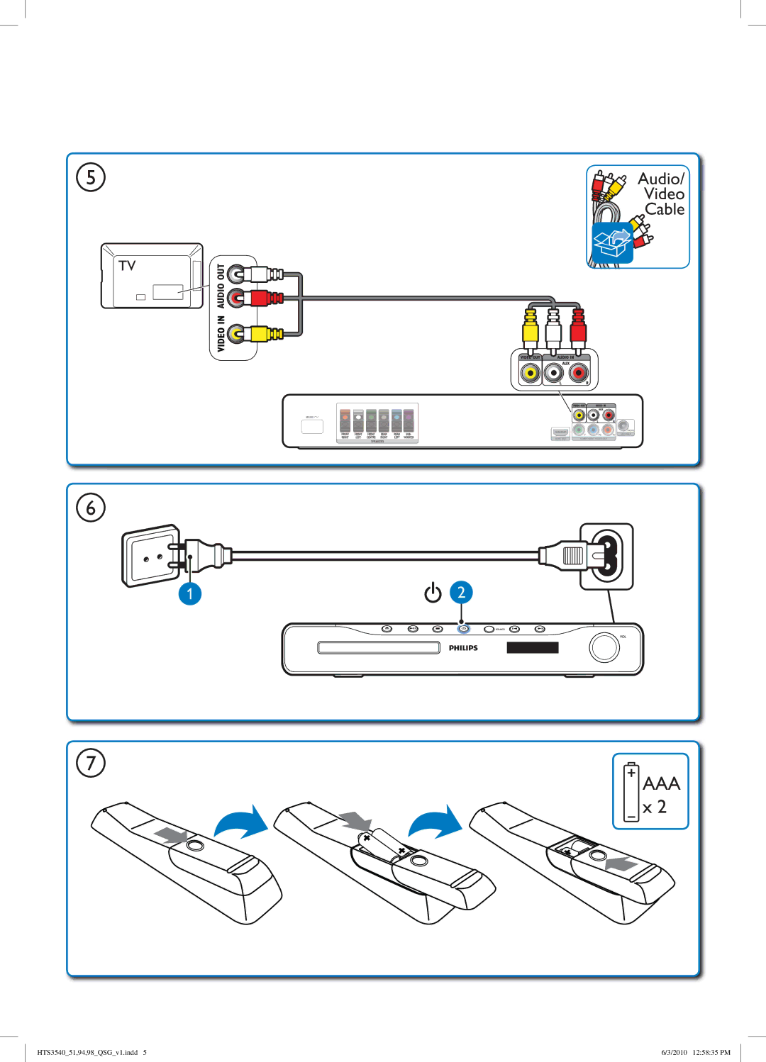 Philips HTS3540/98 quick start AAA x 